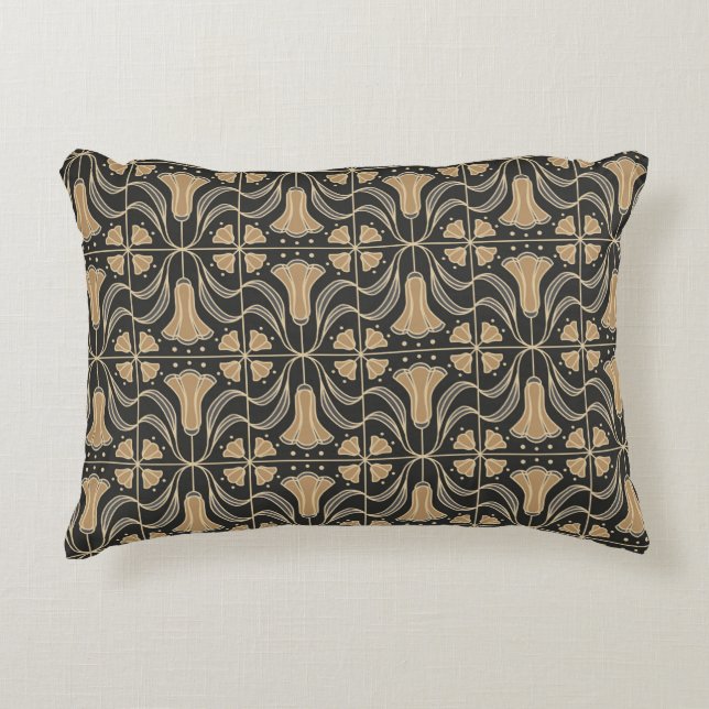 Coussins Décoratifs Flore Art Déco. Fleurs bleues 2  (Devant)