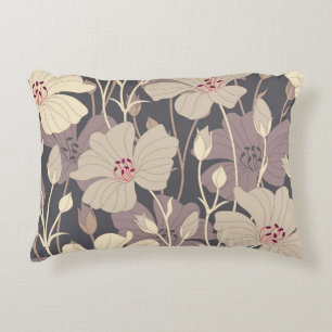 Coussins Décoratifs Flore sombre rétro : Motif sans couture