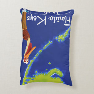 Coussins Décoratifs Florida Keys Pelican Vintage affiche voyage