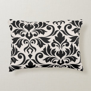 Coussins Décoratifs Flourissant Damask Art I Black on Cream