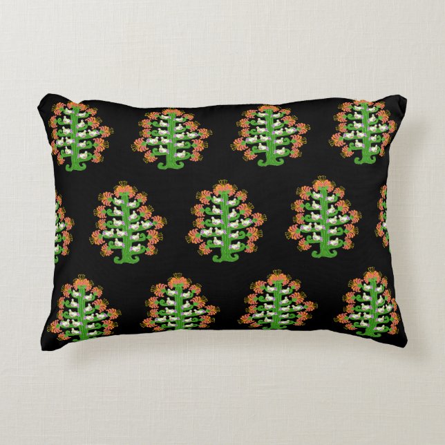 Coussins Décoratifs Folk Art Southwest Blooming Cactus With Doves (Devant)