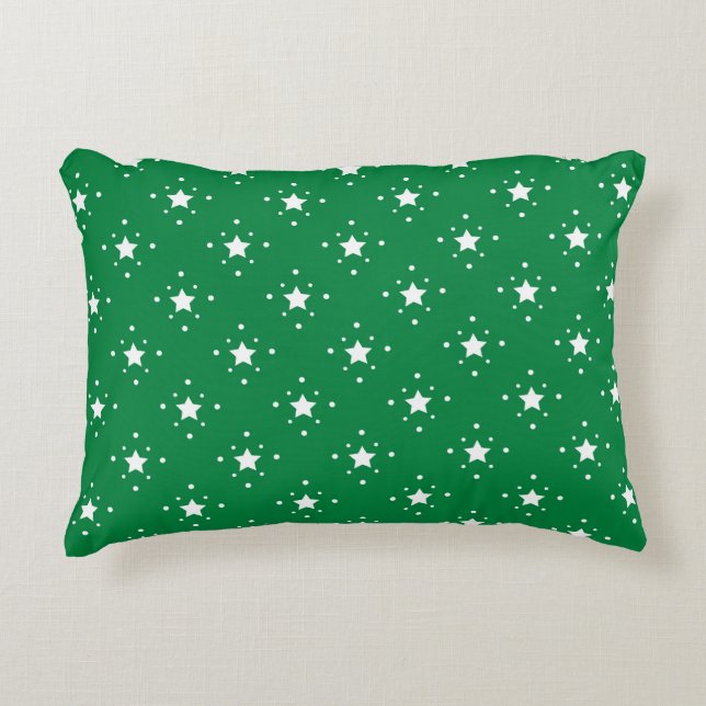 Coussins Décoratifs Fond de Noël vert étoilé (Devant)