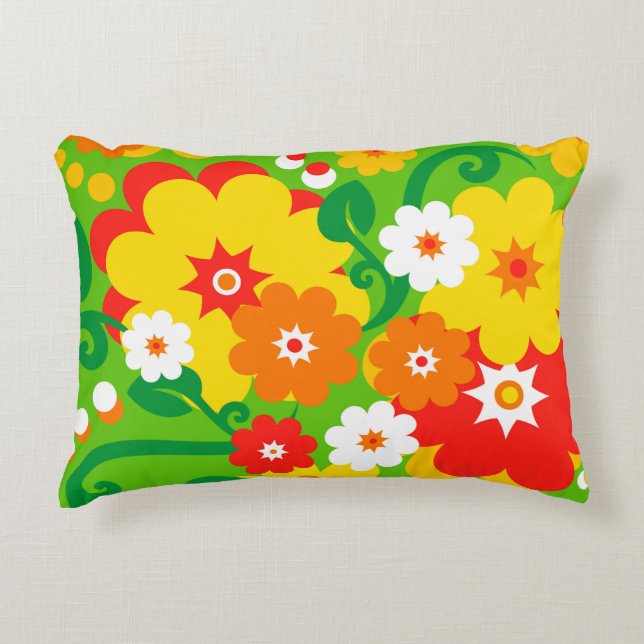 Coussins Décoratifs Fond d'écran Funky Flower Power (Devant)