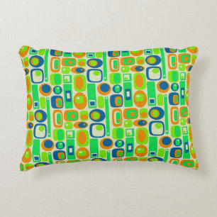 Coussins Décoratifs Fond d'écran Funny Retro - orange vert bleu