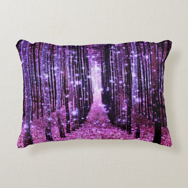 Coussins Décoratifs Forêt Magique Rose Violet (Devant)