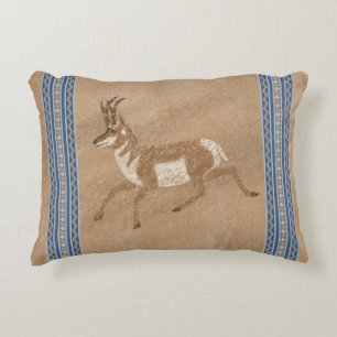 Coussins Décoratifs Fourche sud-ouest Antilope d'Amérique bleue bordur