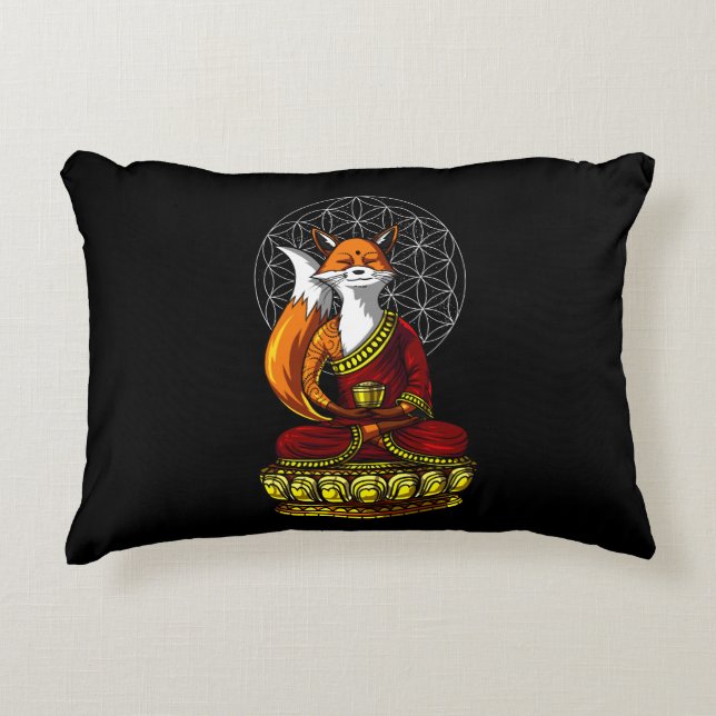 Coussins Décoratifs Fox Yoga Zen Méditation Bouddha Animal (Devant)
