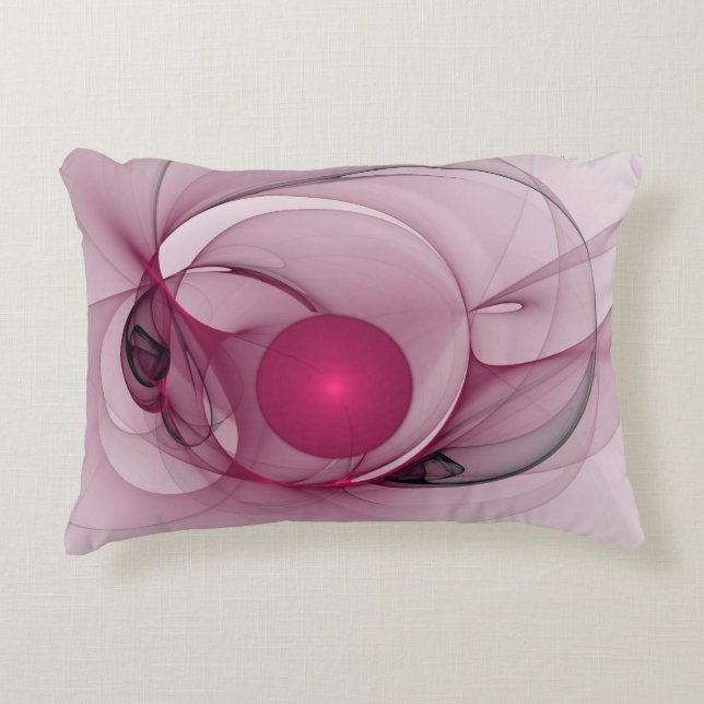 Coussins Décoratifs Fractale Balançant, Art Abstrait Moderne Rose Berr (Devant)