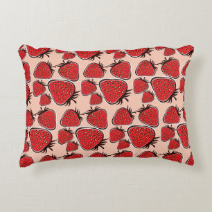 Coussins Décoratifs Fraise Delight : Charme Motif Vintage.