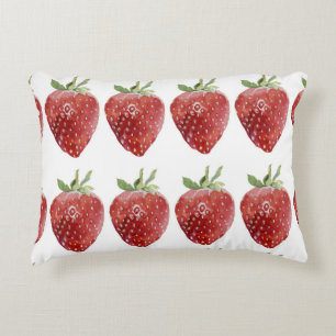Coussins Décoratifs Fraises d'aquarelle : motif transparent