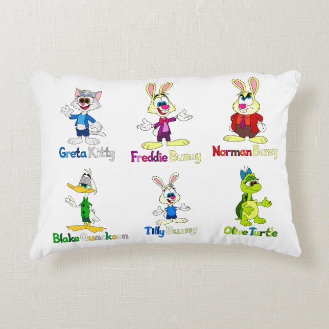 Coussins Décoratifs Freddie Bunny et Gang  (Devant)