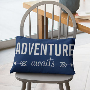 Coussins Décoratifs Fresque Blue Typography Adventure Seeker
