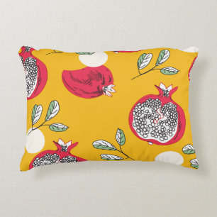 Coussins Décoratifs Fruits de grenat : Motif Vintage à main.