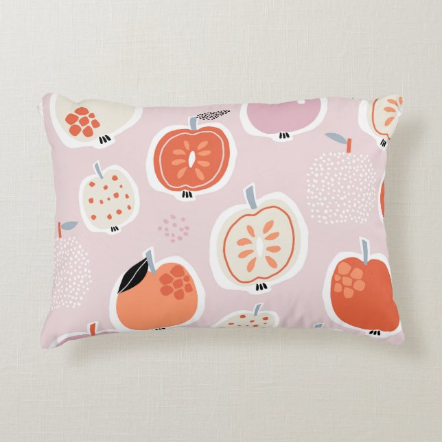 Coussins Décoratifs Fruits de pomme, abstrait, motif d'été (Devant)