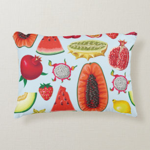 Coussins Décoratifs Fruits Exotiques : Imprimé tendance sans couture.