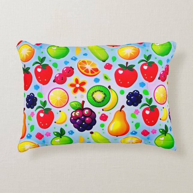 Coussins Décoratifs Fruits Tropicaux Vibrants (Devant)