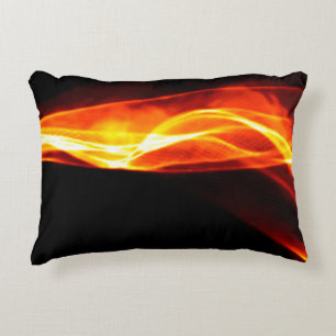 Coussins Décoratifs Fumée rouge Abstraite Feu sur arrière - plan noir.