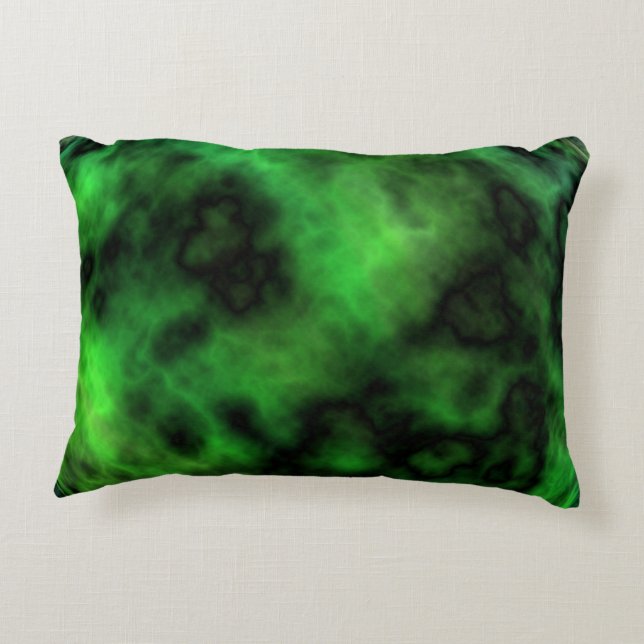 Coussins Décoratifs Funky Neon Green Emerald Halloween Abstrait (Dos)