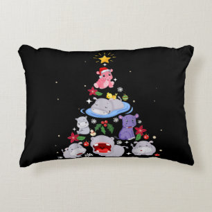 Coussins Décoratifs Funny arbre de Noël hippo Hippopotame de Noël