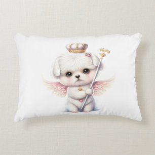 Coussins Décoratifs Furry Joy : Angel Wing Maltese Chig Puppy Cadeau