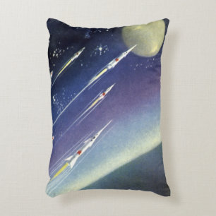 Coussins Décoratifs Fusées de science-fiction vintage dans l'espace pa