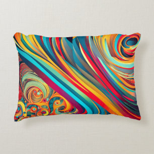 Coussins Décoratifs Fusion de Vagues de Couleurs – Art Abstrait Modern