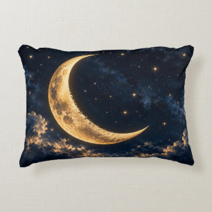 Coussins Décoratifs Galaxie du croissant de lune doré