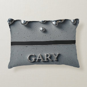 Coussins Décoratifs Gary Name Chromé Élégant Luxe Argenté