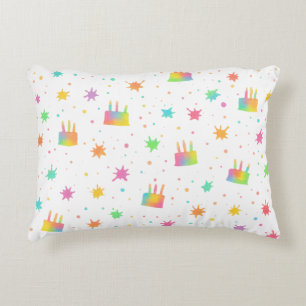 Coussins Décoratifs Gâteau aquarelle arc-en-ciel éclaboussures de pein
