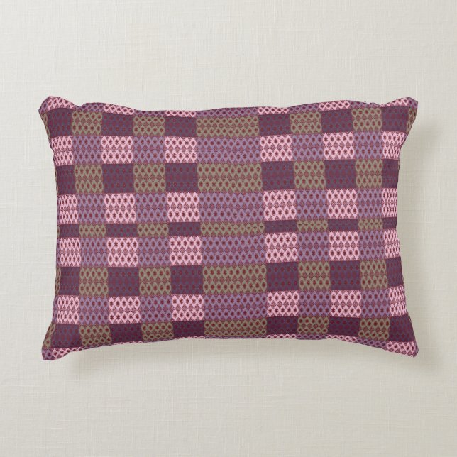Coussins Décoratifs Geometric Patchwork Throw Pillow – Modern Purple C (Devant)