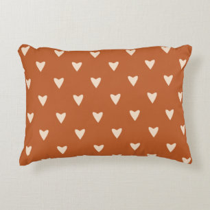 Coussins Décoratifs Géométrie en amour - crème sur ocre rouge - motif.