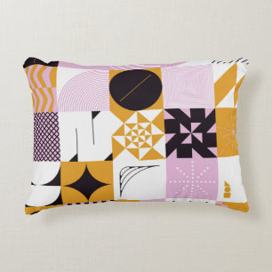 Coussins Décoratifs Géométrie Scandinave : Oeuvre Artisanale Dessinée