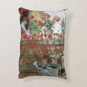Coussins Décoratifs Géraniums par Childe Hassam, Impressionnisme Vinta