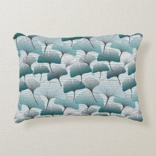 Coussins Décoratifs Gingko biloba bleu motif sans soudure. 
