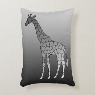 Coussins Décoratifs Girafe géométrique moderne, gris argenté / gris