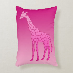 Coussins Décoratifs Giraffe géométrique moderne, Fuchsia et rose clair