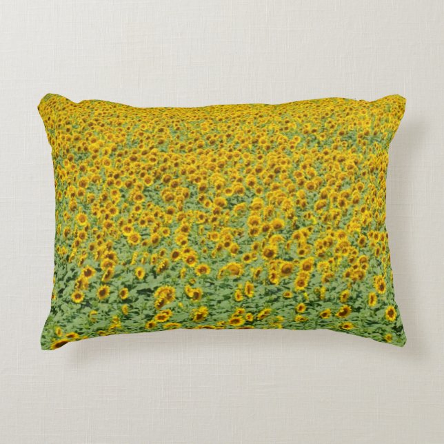Coussins Décoratifs Gisement jaune de tournesol (Devant)
