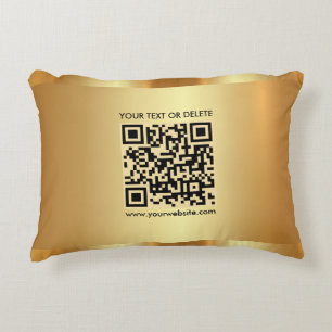 Coussins Décoratifs Glam Gold Elegant Modèle personnalisé QR Code text