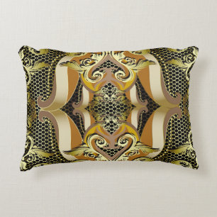 Coussins Décoratifs Gold Baroque luxe 3d vintage sans couture motif. L