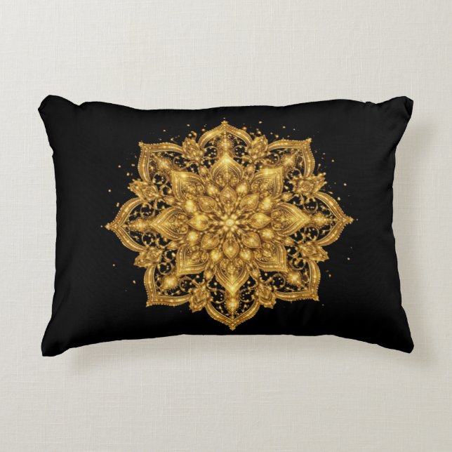 Coussins Décoratifs Gold Mandala Pillow Luxury Decorative Throw  (Devant)