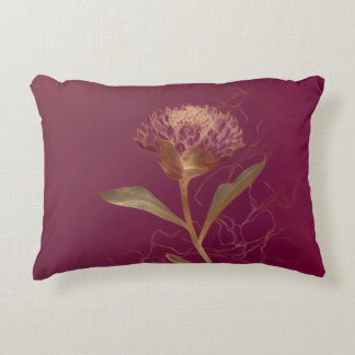 Coussins Décoratifs Gold Protea Flower Burgundy Botanical Linework