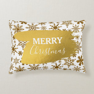 Coussins Décoratifs Golden Sparkling Snow Merry Christmas