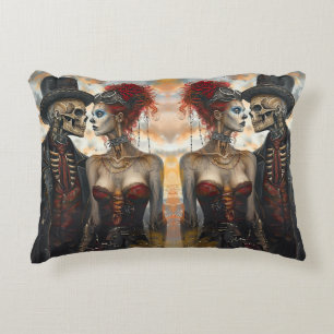 Coussins Décoratifs Gothique Steampunk Skeleton Couple