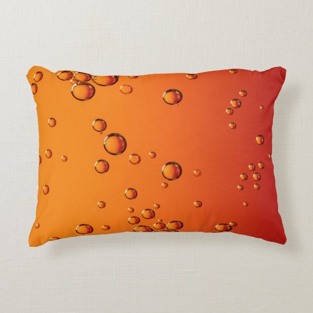 Coussins Décoratifs gouttelettes d'eau sur la surface orange (Devant)
