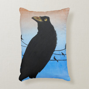 Coussins Décoratifs Grackle Austin Texas Bird Avian Wildlife Painting