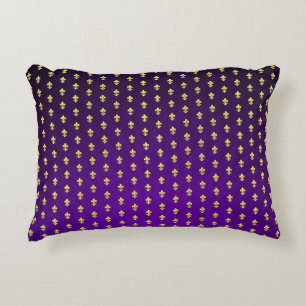 Coussins Décoratifs Gradient pourpre et or Fleur-De de style de mardi