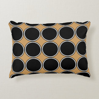 Coussins Décoratifs Grand blanc moderne de noir de motif de cercles