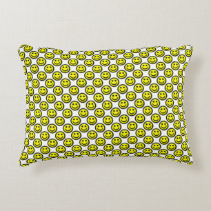 Coussins Décoratifs Grand Jaune heureux Allover