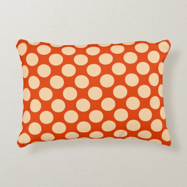 Coussins Décoratifs Grands points rétro - orange pâle et mandarine (Devant)