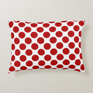 Coussins Décoratifs Grands points rétro - rouge et blanc